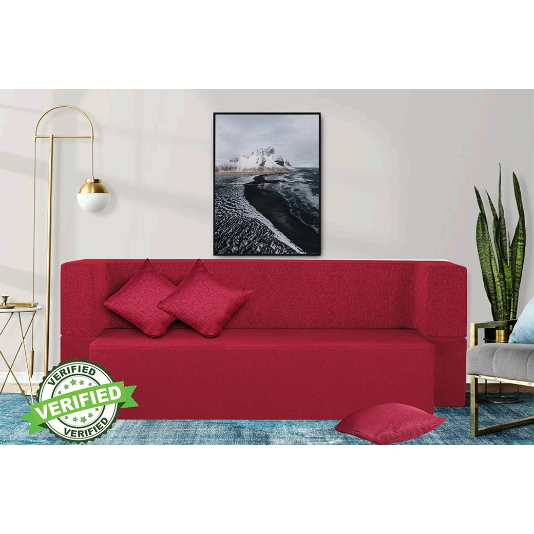 Little Smile luxurious Sofa Cum Bed – Jute Fabric with Washable Cover