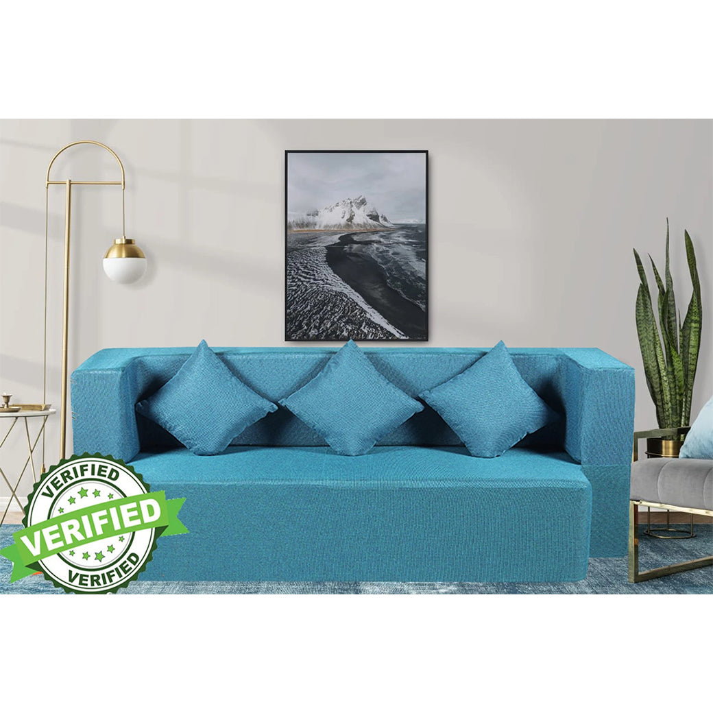 Little Smile luxurious Sofa Cum Bed – Jute Fabric with Washable Cover