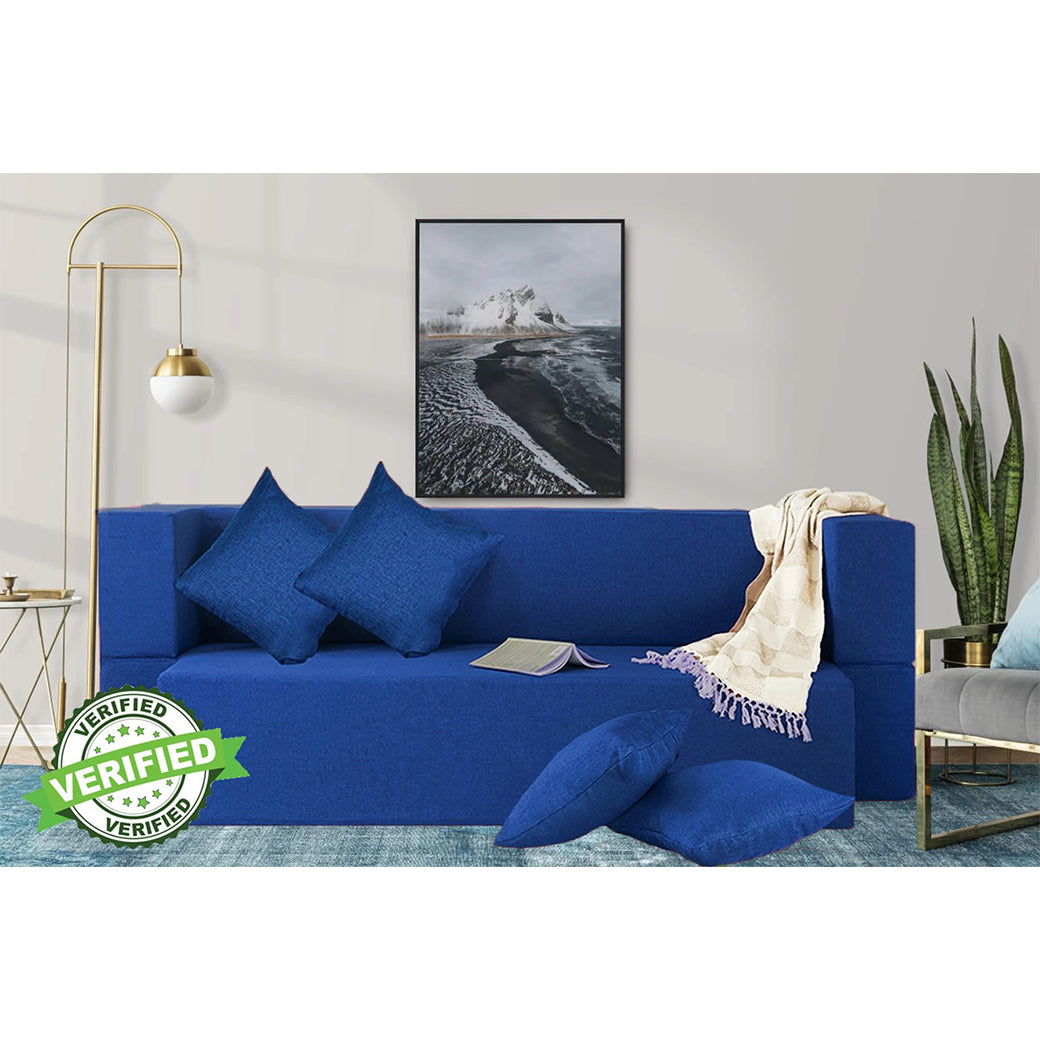 Little Smile luxurious Sofa Cum Bed – Jute Fabric with Washable Cover