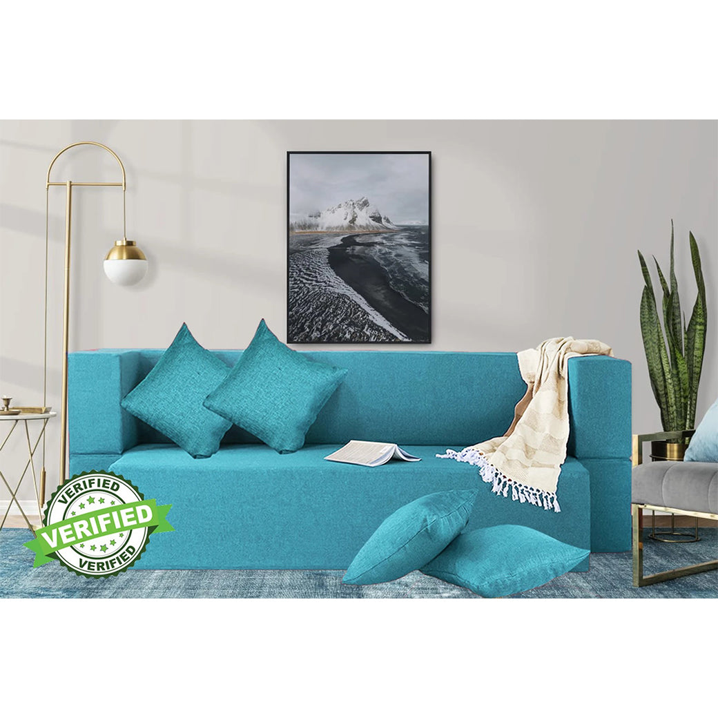 Little Smile luxurious Sofa Cum Bed – Jute Fabric with Washable Cover