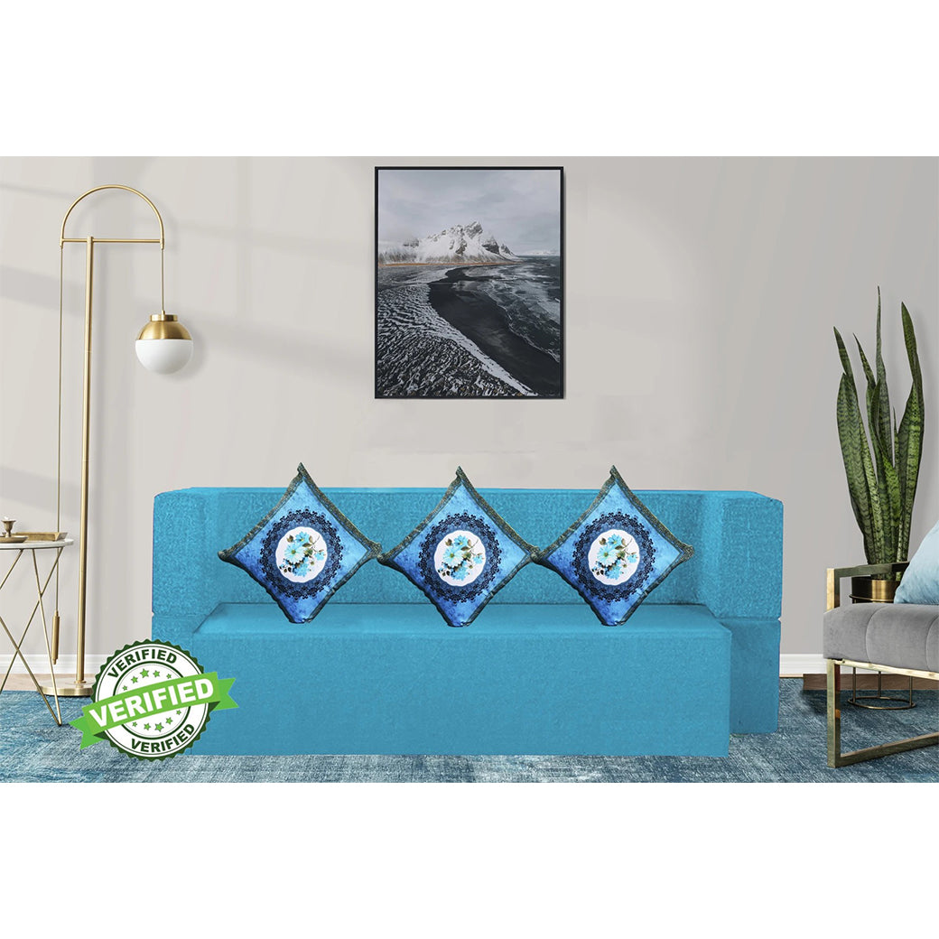 Little Smile luxurious Sofa Cum Bed – Jute Fabric with Washable Cover