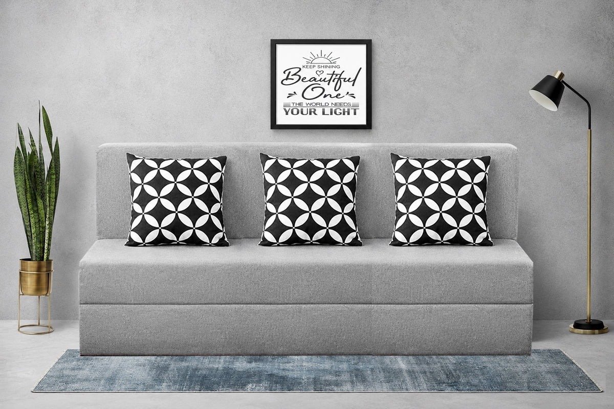Little Smile luxurious Sofa Cum Bed – Jute Fabric with Washable Cover