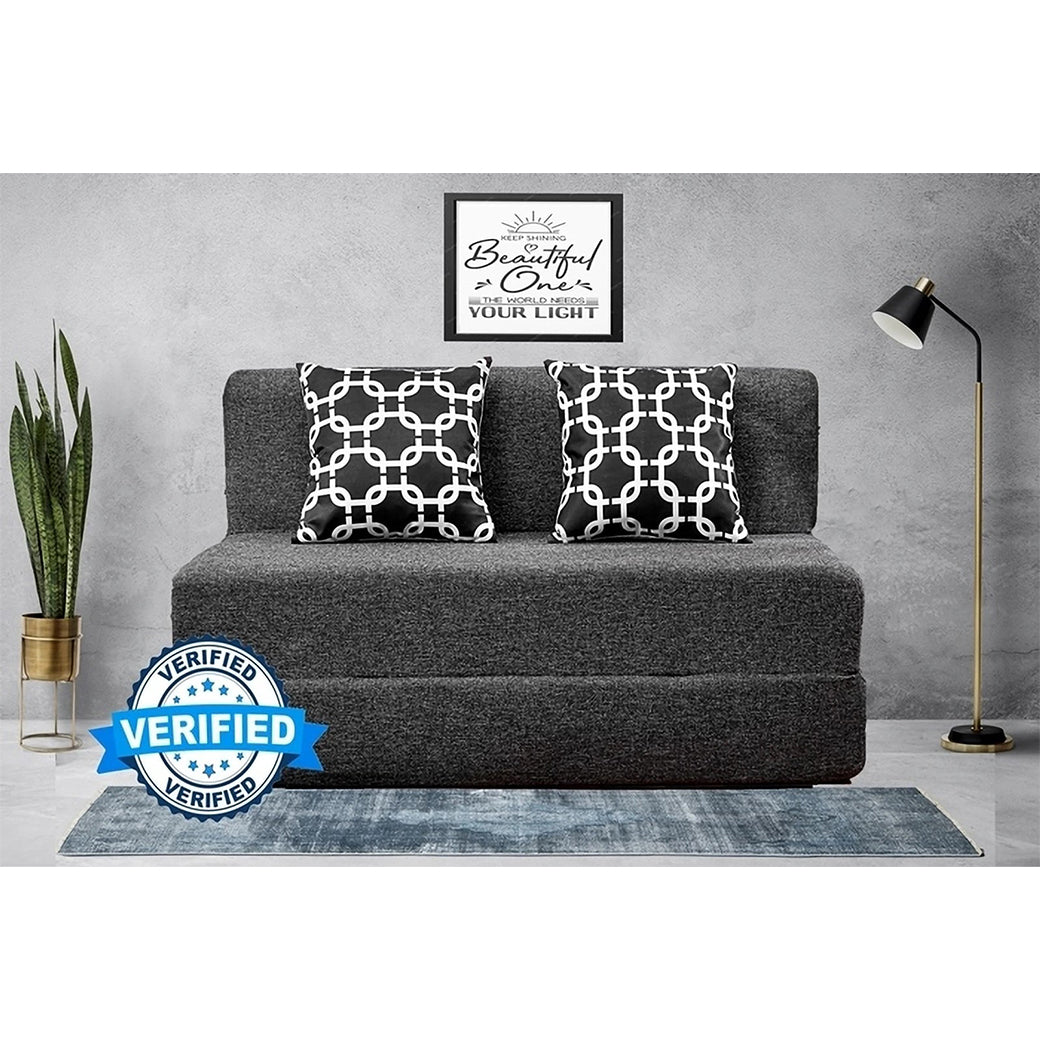Little Smile luxurious Sofa Cum Bed – Jute Fabric with Washable Cover