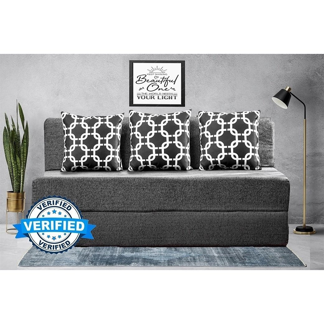 Little Smile luxurious Sofa Cum Bed – Jute Fabric with Washable Cover