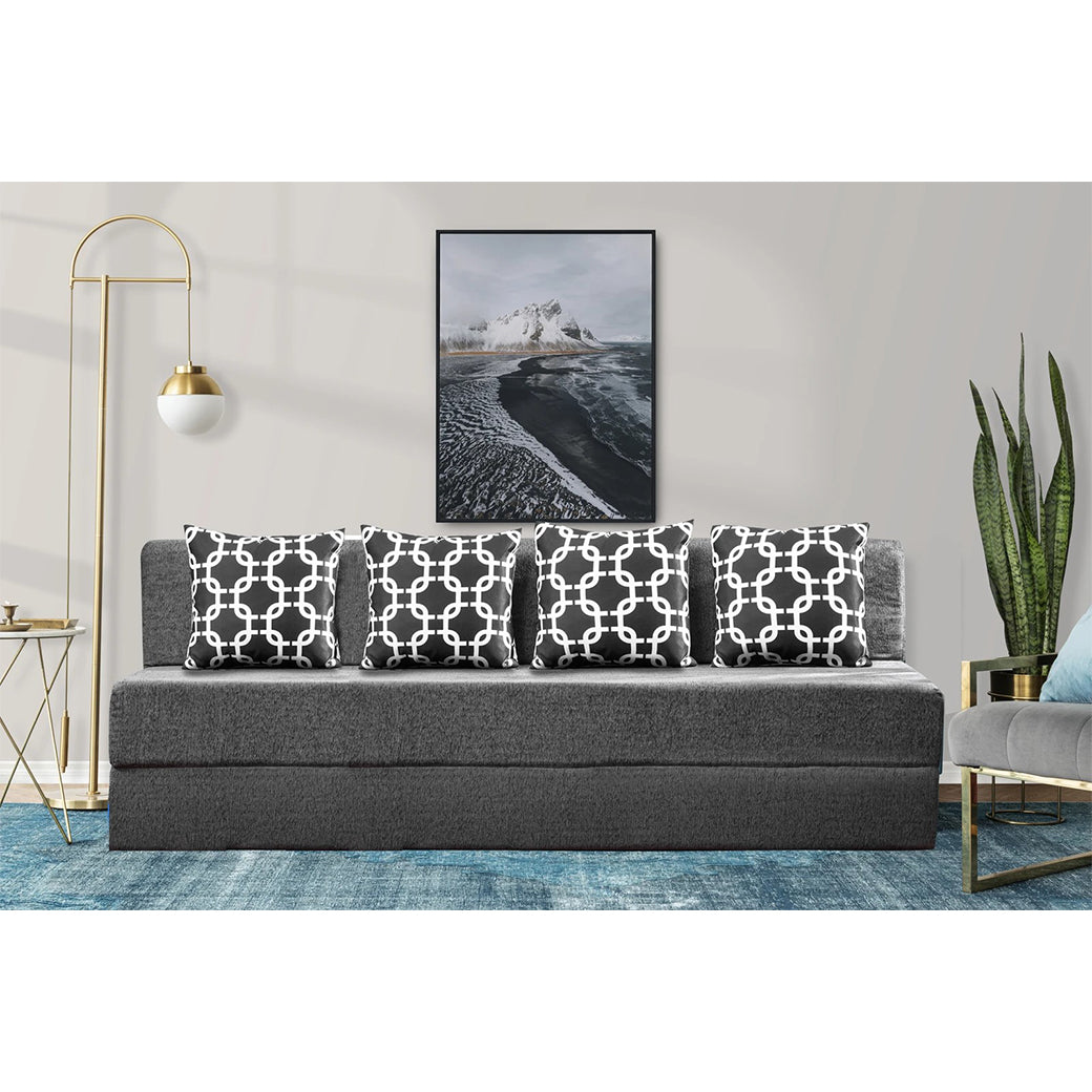 Little Smile luxurious Sofa Cum Bed – Jute Fabric with Washable Cover
