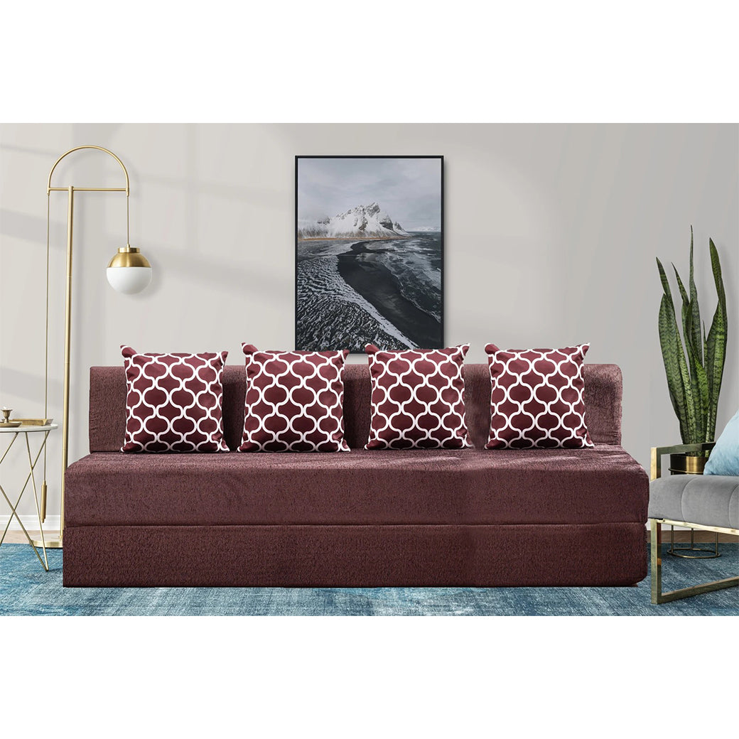 Little Smile luxurious Sofa Cum Bed – Jute Fabric with Washable Cover