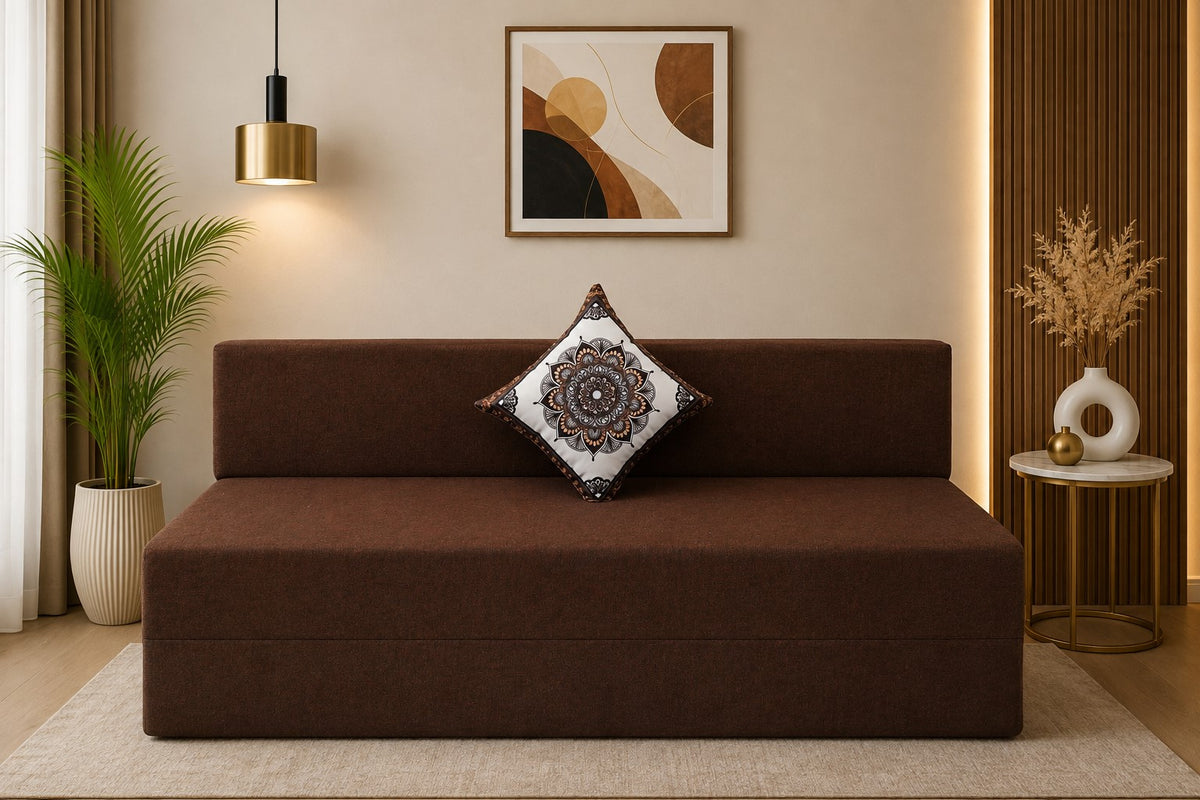 Little Smile luxurious Sofa Cum Bed – Jute Fabric with Washable Cover