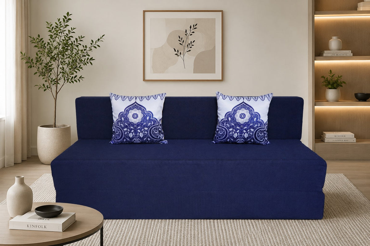 Little Smile luxurious Sofa Cum Bed – Jute Fabric with Washable Cover