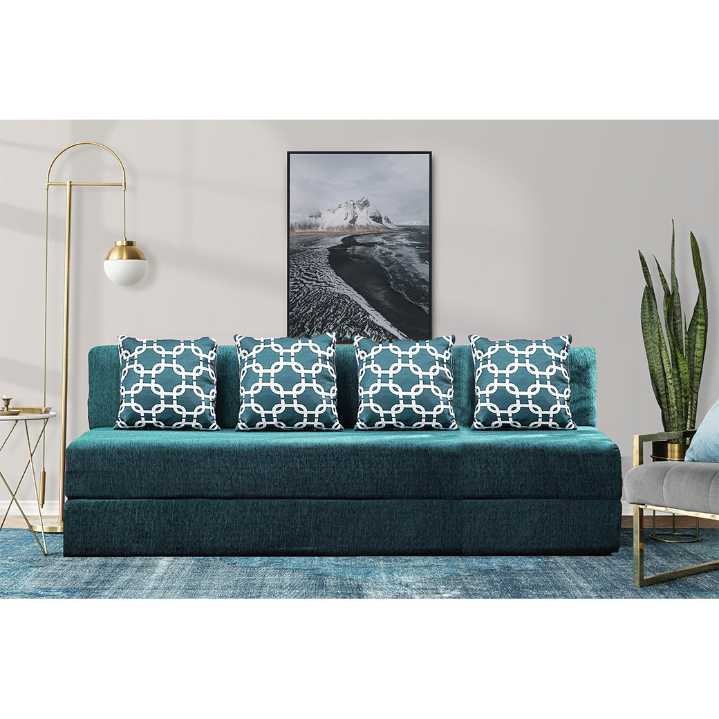 Little Smile luxurious Sofa Cum Bed – Jute Fabric with Washable Cover