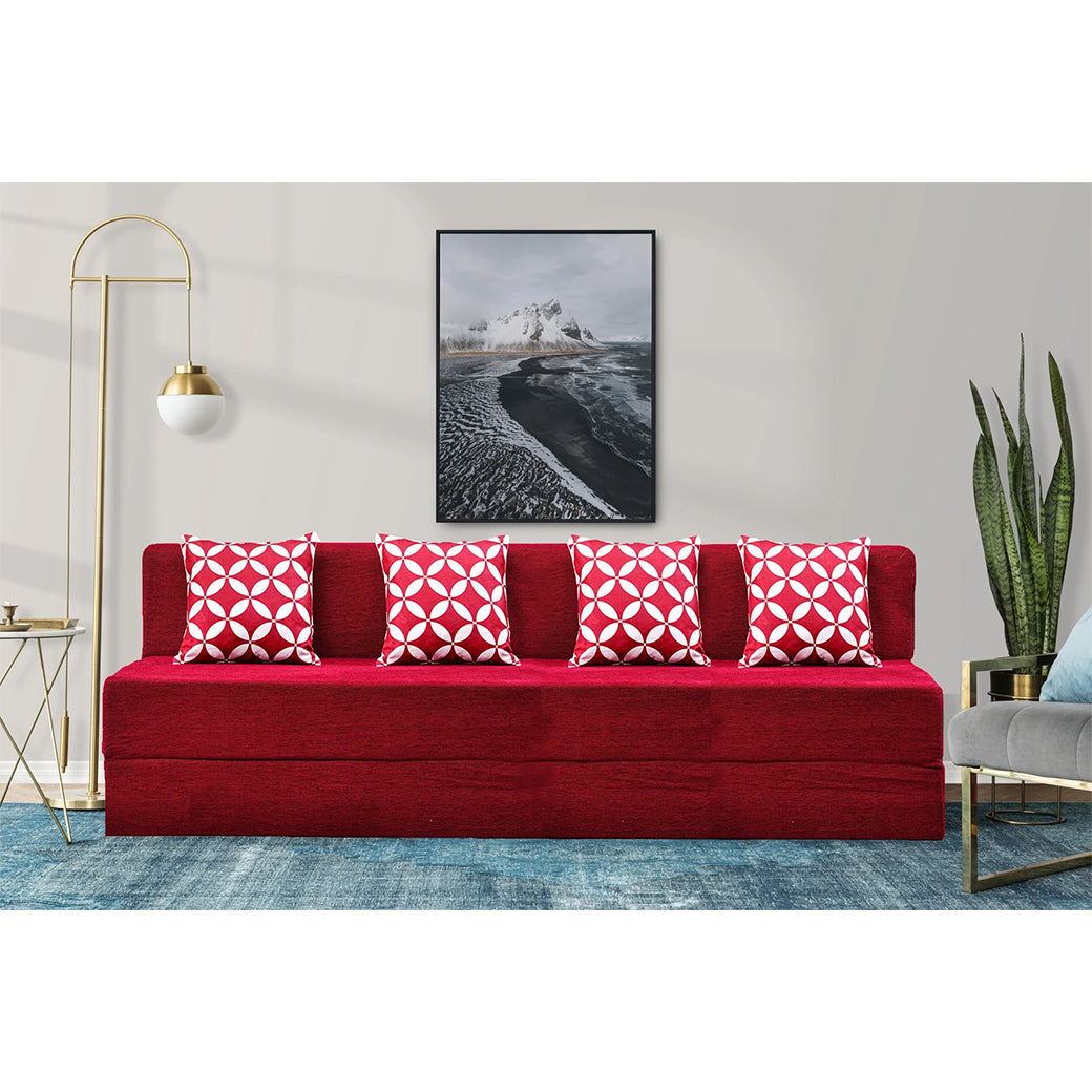 Little Smile luxurious Sofa Cum Bed – Jute Fabric with Washable Cover