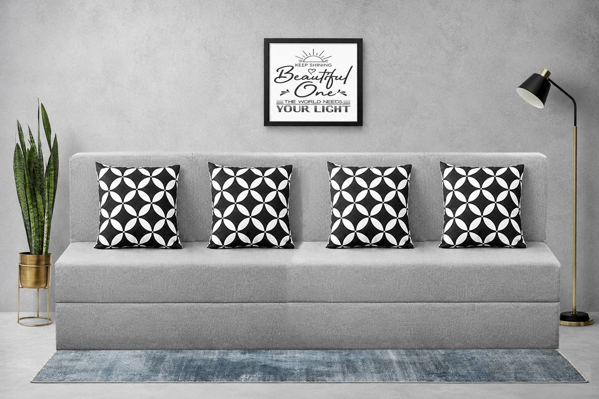 Little Smile luxurious Sofa Cum Bed – Jute Fabric with Washable Cover