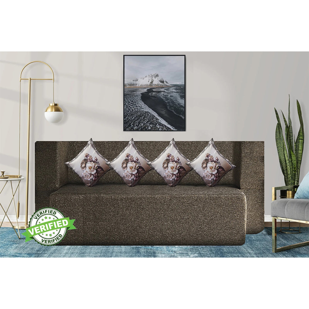 Little Smile luxurious Sofa Cum Bed – Jute Fabric with Washable Cover