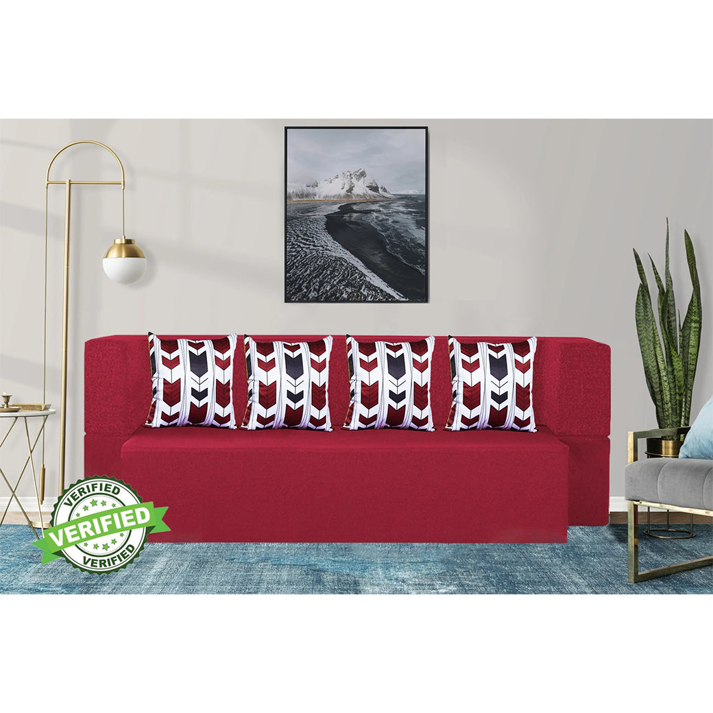 Little Smile luxurious Sofa Cum Bed – Jute Fabric with Washable Cover