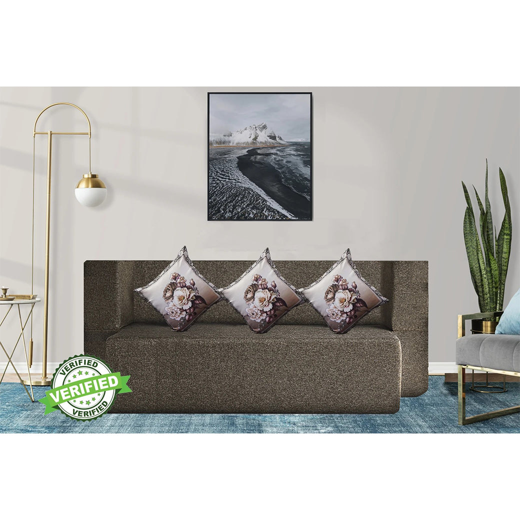 Little Smile luxurious Sofa Cum Bed – Jute Fabric with Washable Cover
