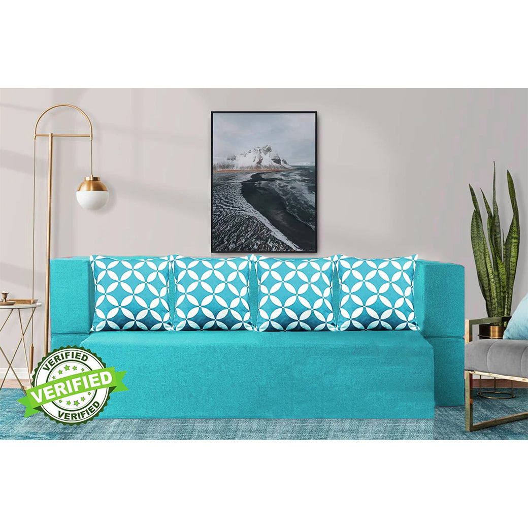 Little Smile luxurious Sofa Cum Bed – Jute Fabric with Washable Cover