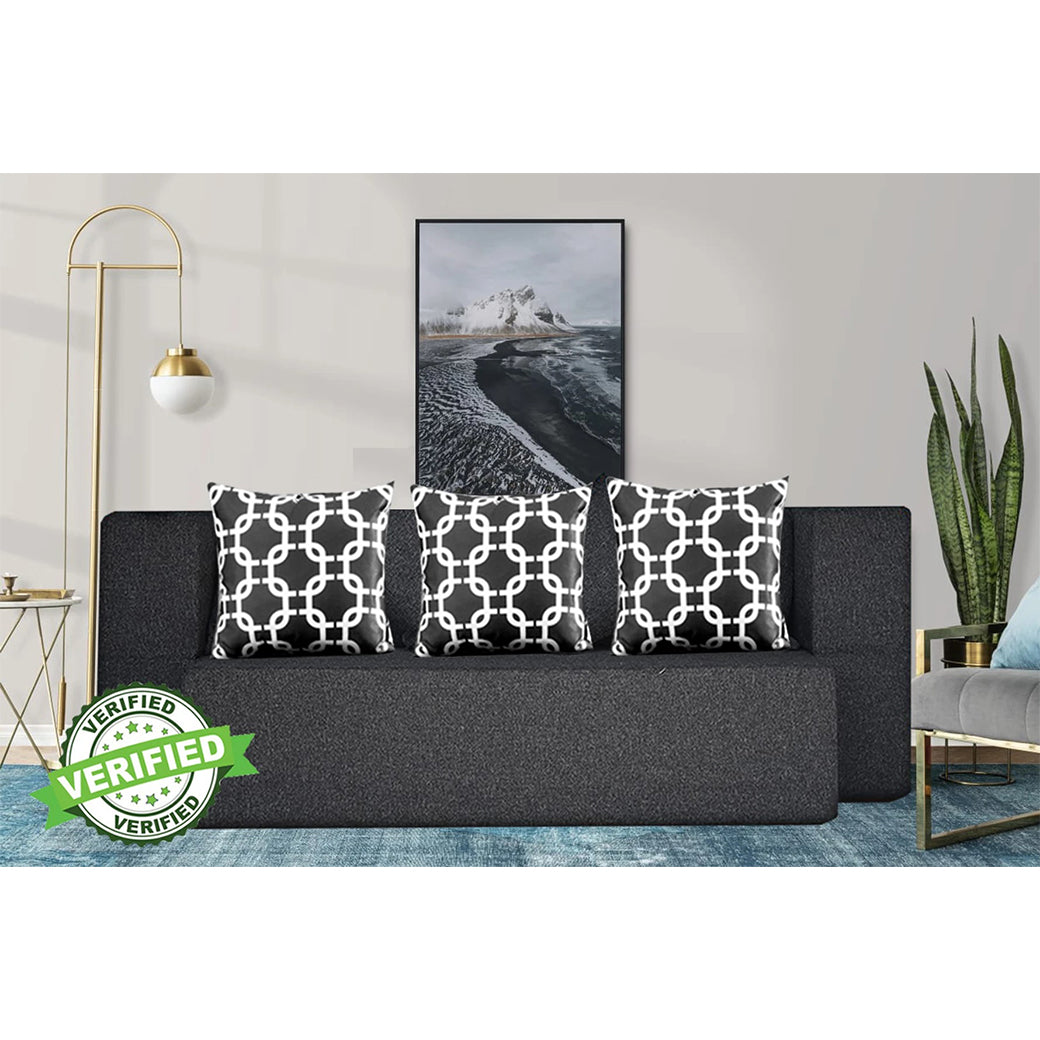 Little Smile luxurious Sofa Cum Bed – Jute Fabric with Washable Cover