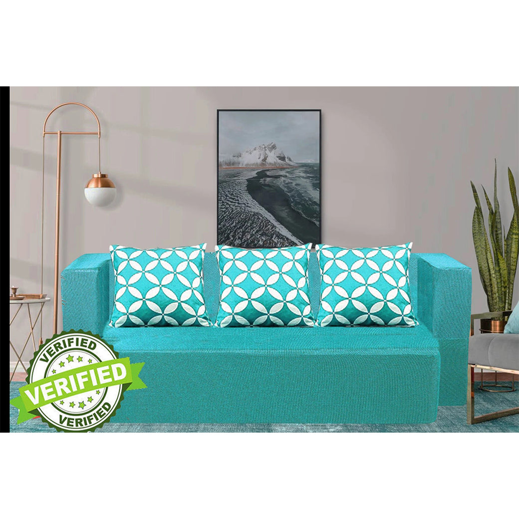 Little Smile luxurious Sofa Cum Bed – Jute Fabric with Washable Cover