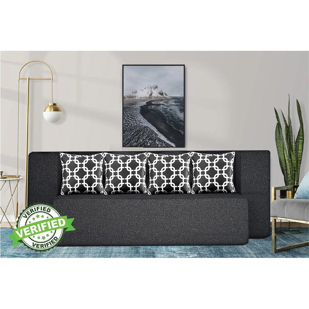 Little Smile luxurious Sofa Cum Bed – Jute Fabric with Washable Cover