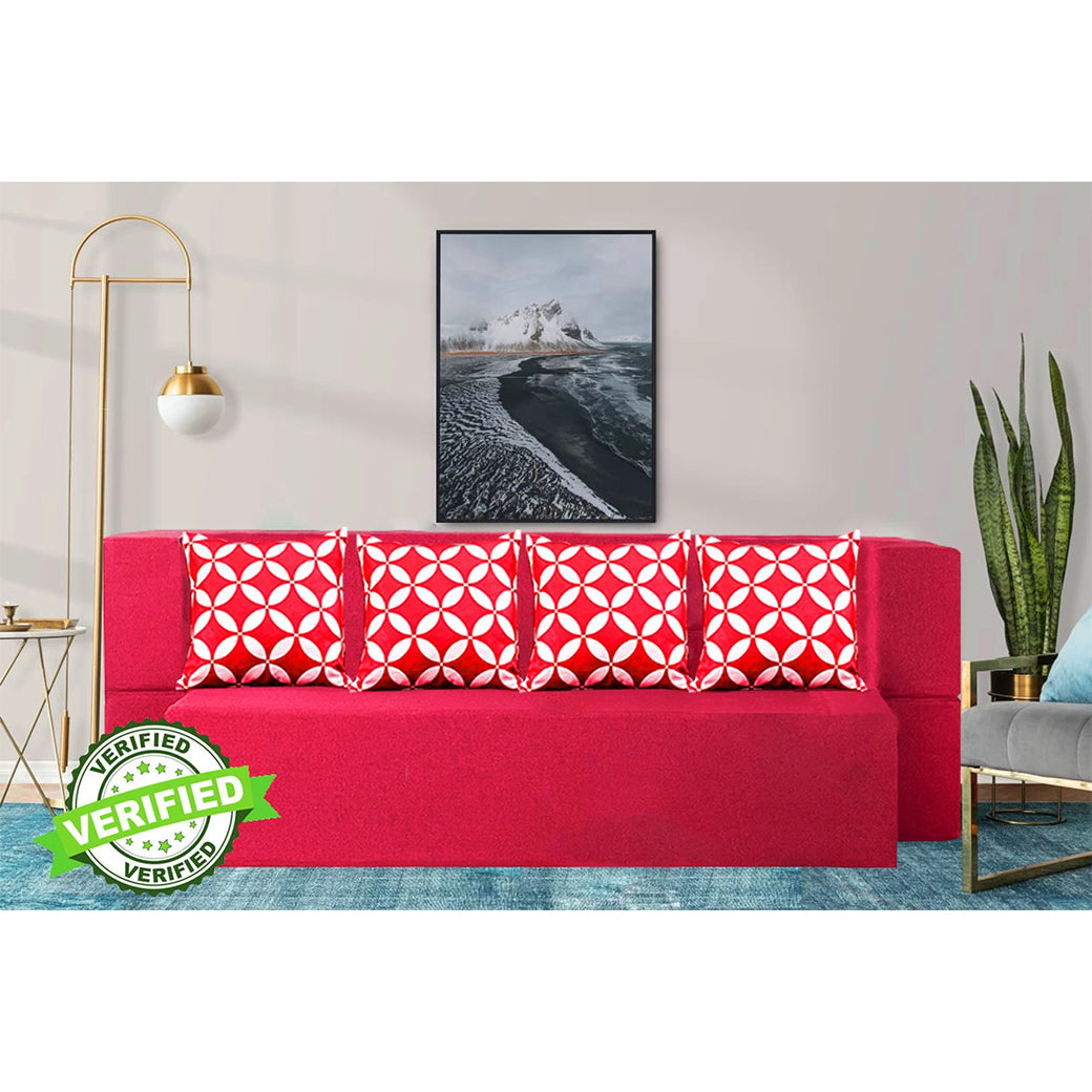 Little Smile luxurious Sofa Cum Bed – Jute Fabric with Washable Cover