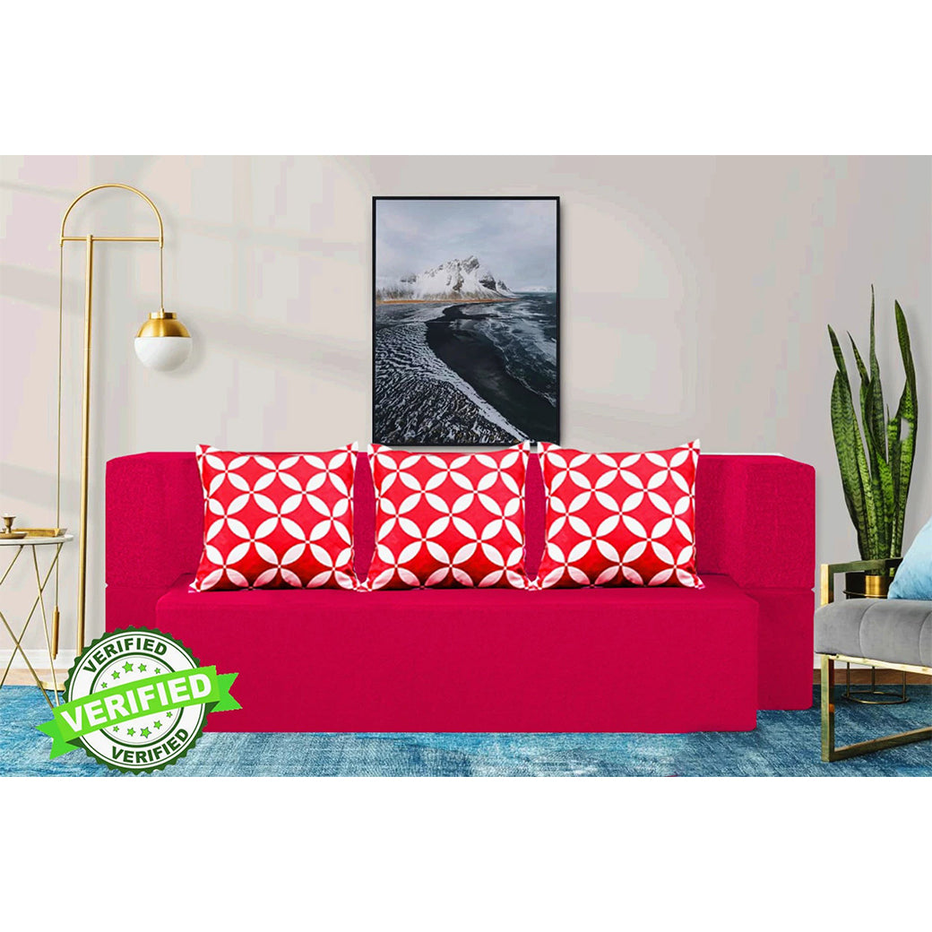Little Smile luxurious Sofa Cum Bed – Jute Fabric with Washable Cover