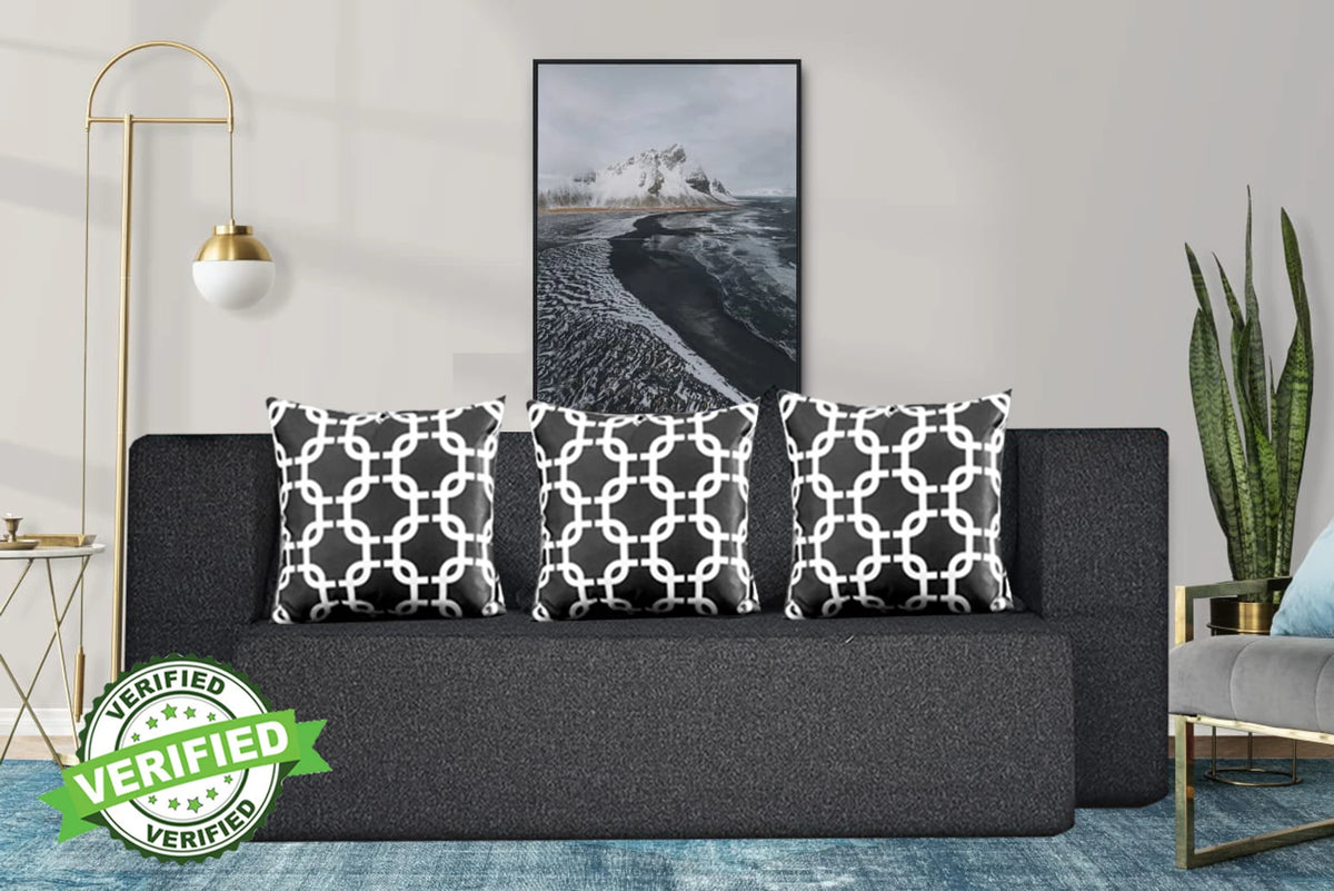 Little Smile luxurious Sofa Cum Bed – Jute Fabric with Washable Cover