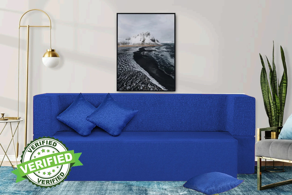Little Smile luxurious Sofa Cum Bed – Jute Fabric with Washable Cover