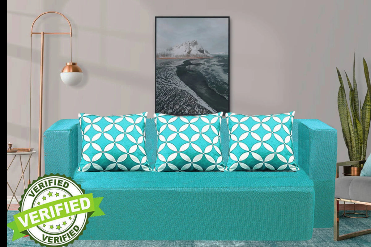 Little Smile luxurious Sofa Cum Bed – Jute Fabric with Washable Cover