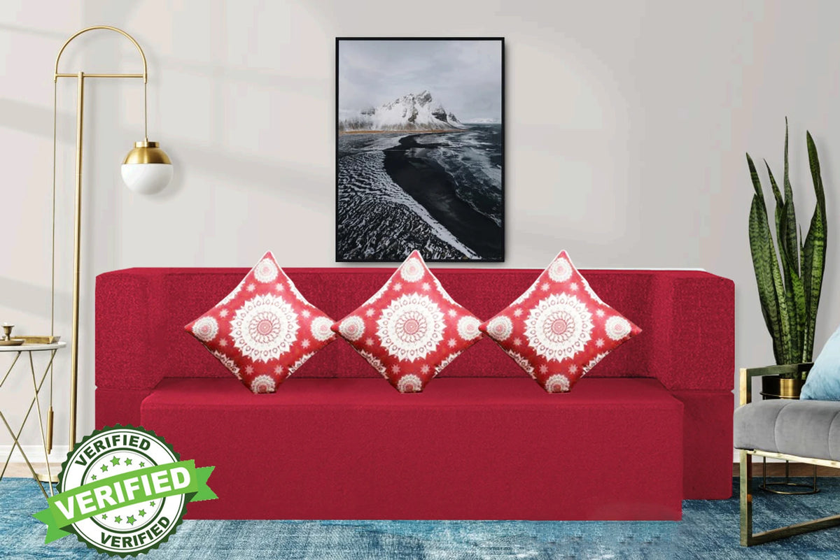 Little Smile luxurious Sofa Cum Bed – Jute Fabric with Washable Cover