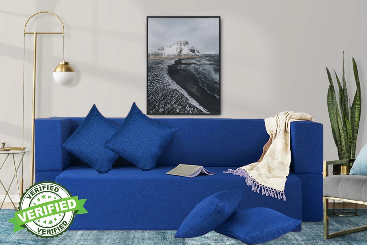 Little Smile luxurious Sofa Cum Bed – Jute Fabric with Washable Cover