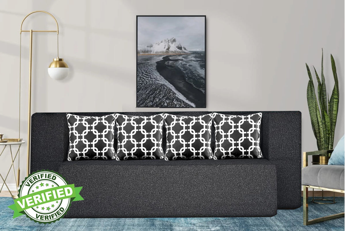 Little Smile luxurious Sofa Cum Bed – Jute Fabric with Washable Cover