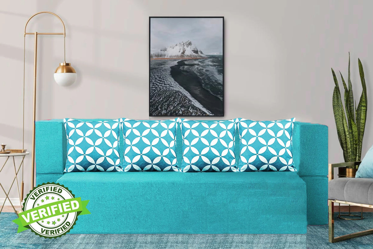Little Smile luxurious Sofa Cum Bed – Jute Fabric with Washable Cover