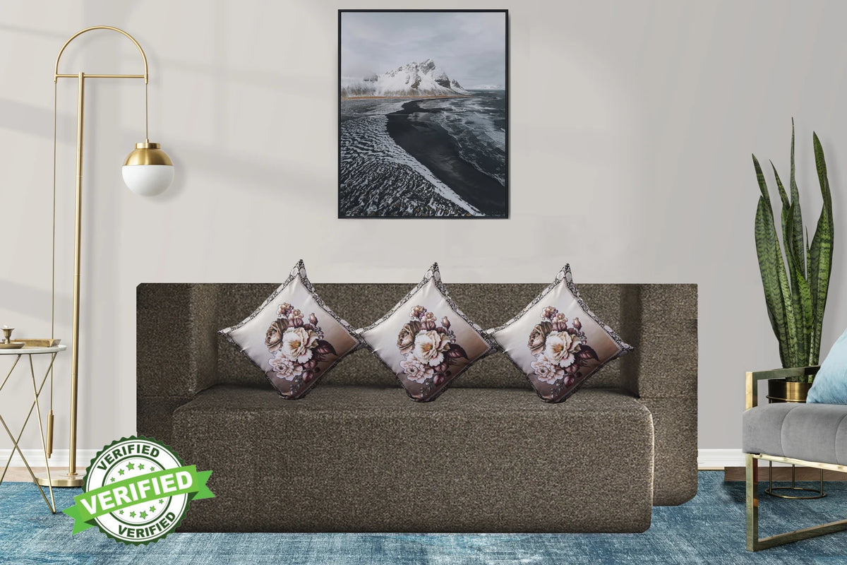 Little Smile luxurious Sofa Cum Bed – Jute Fabric with Washable Cover