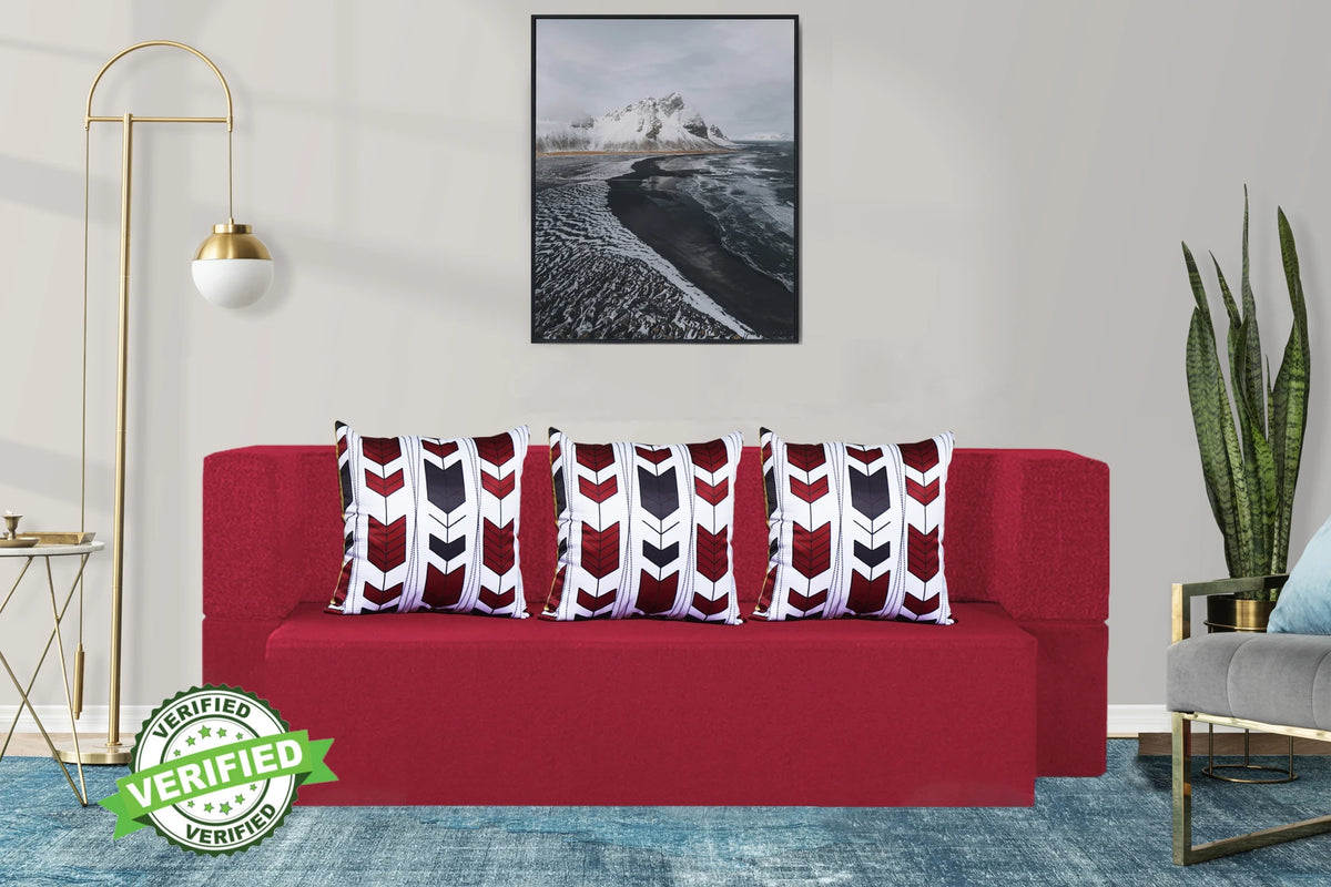 Little Smile luxurious Sofa Cum Bed – Jute Fabric with Washable Cover