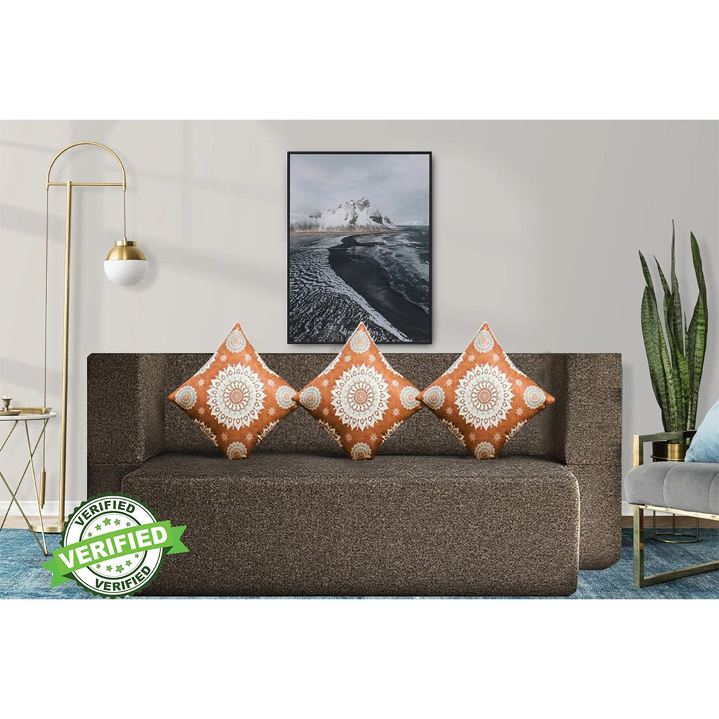 Little Smile luxurious Sofa Cum Bed – Jute Fabric with Washable Cover