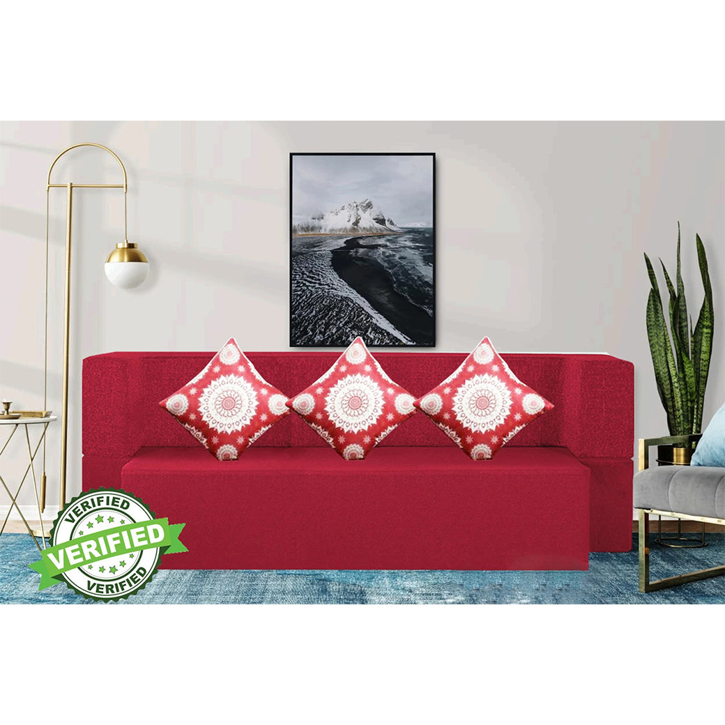 Little Smile luxurious Sofa Cum Bed – Jute Fabric with Washable Cover