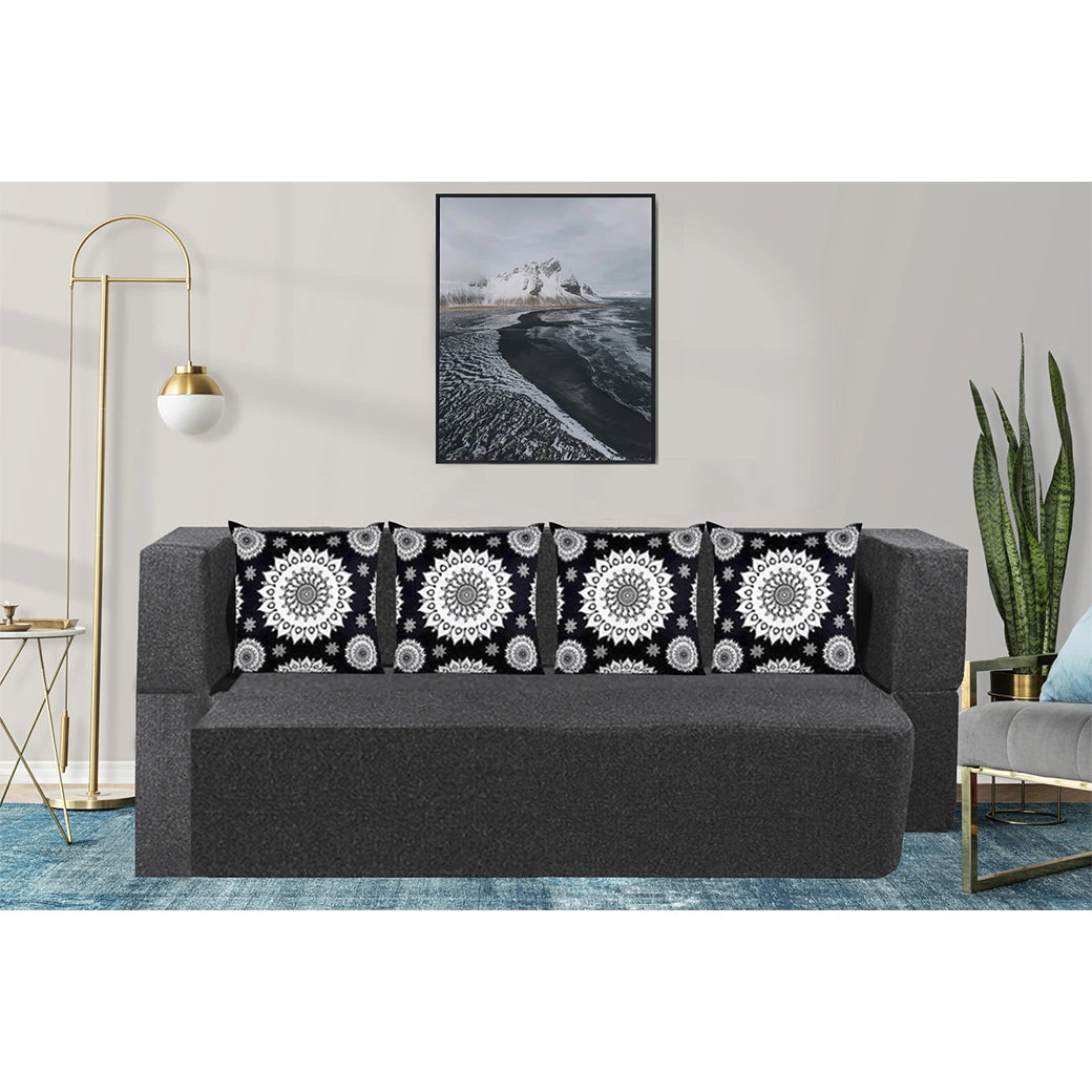 Little Smile luxurious Sofa Cum Bed – Jute Fabric with Washable Cover