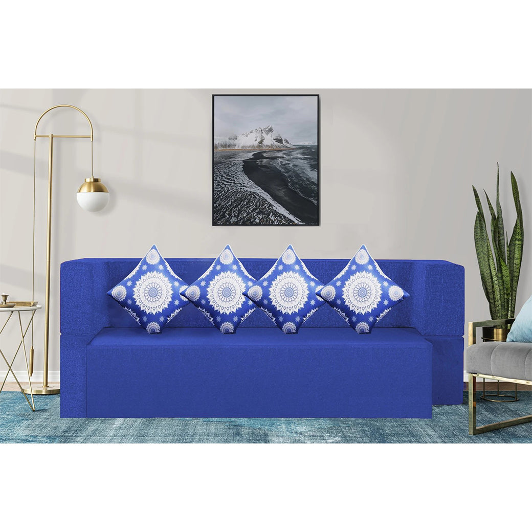 Little Smile luxurious Sofa Cum Bed – Jute Fabric with Washable Cover