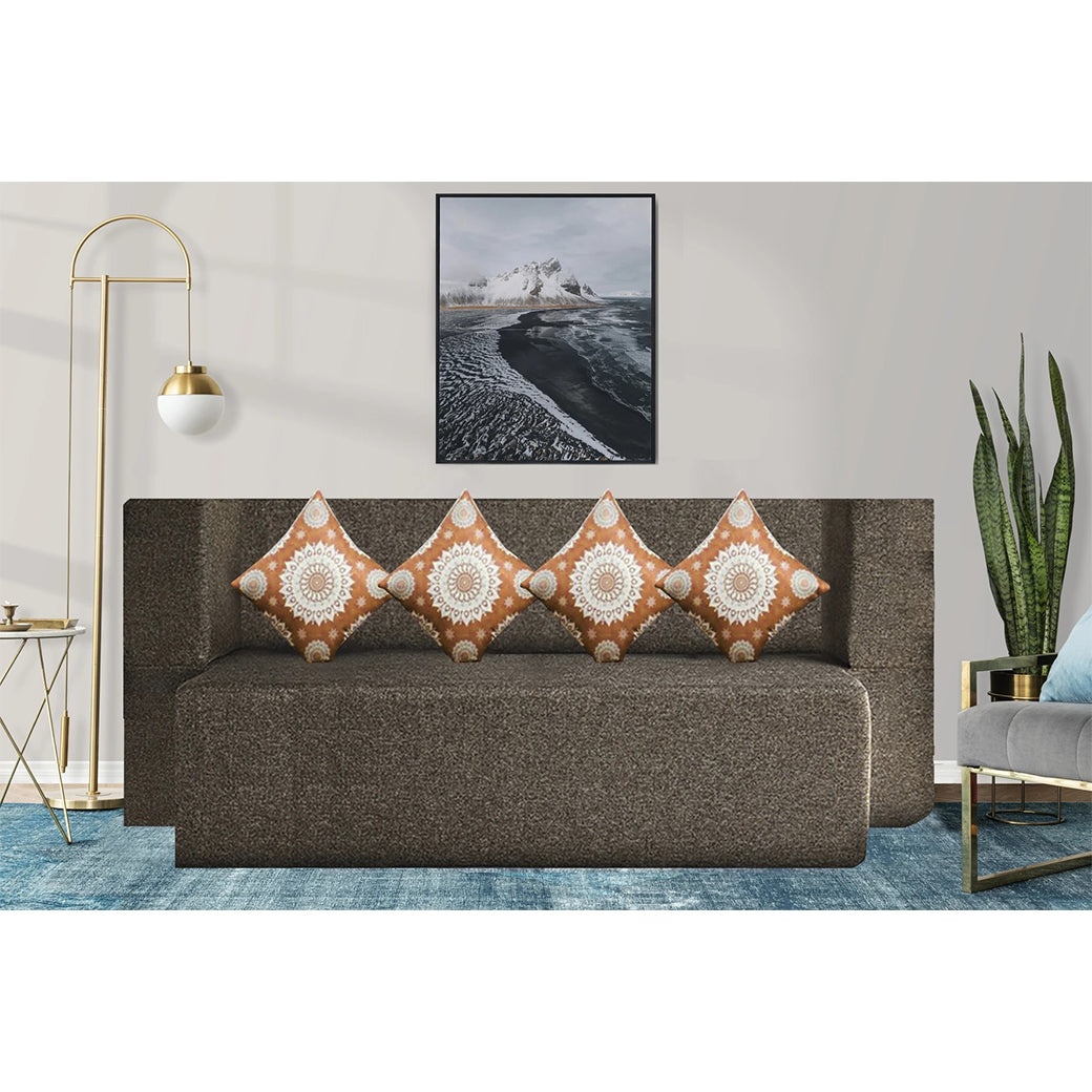 Little Smile luxurious Sofa Cum Bed – Jute Fabric with Washable Cover