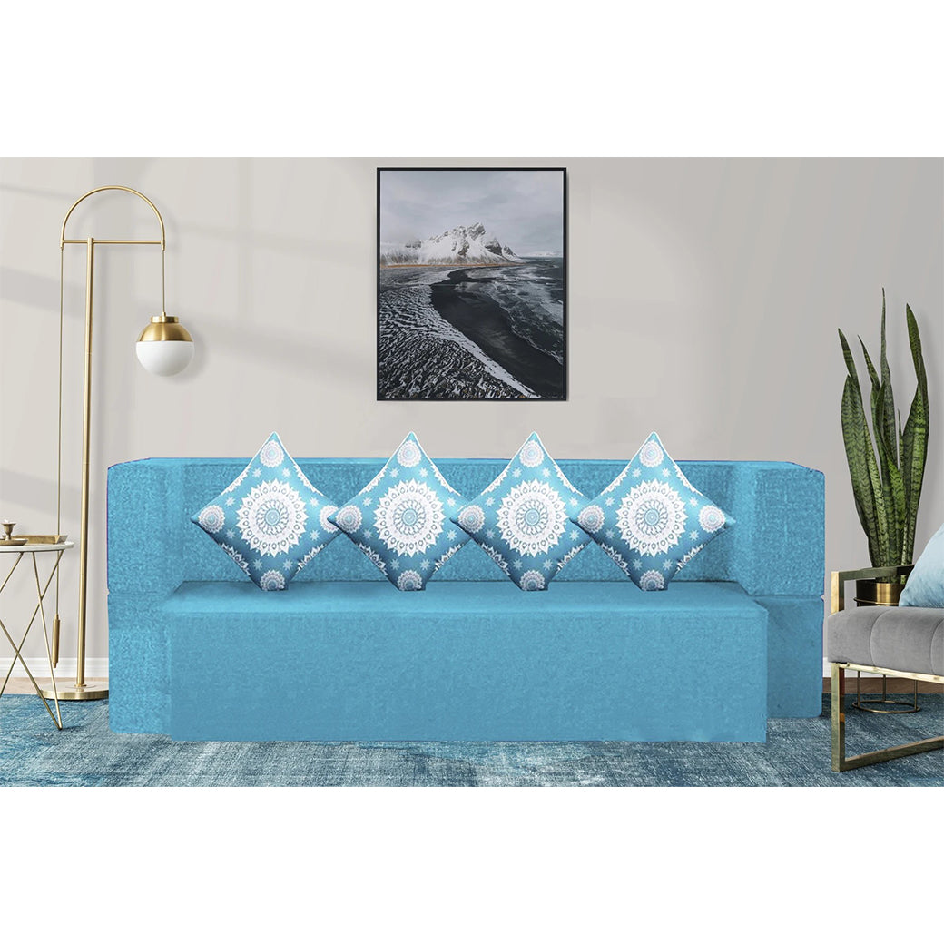 Little Smile luxurious Sofa Cum Bed – Jute Fabric with Washable Cover