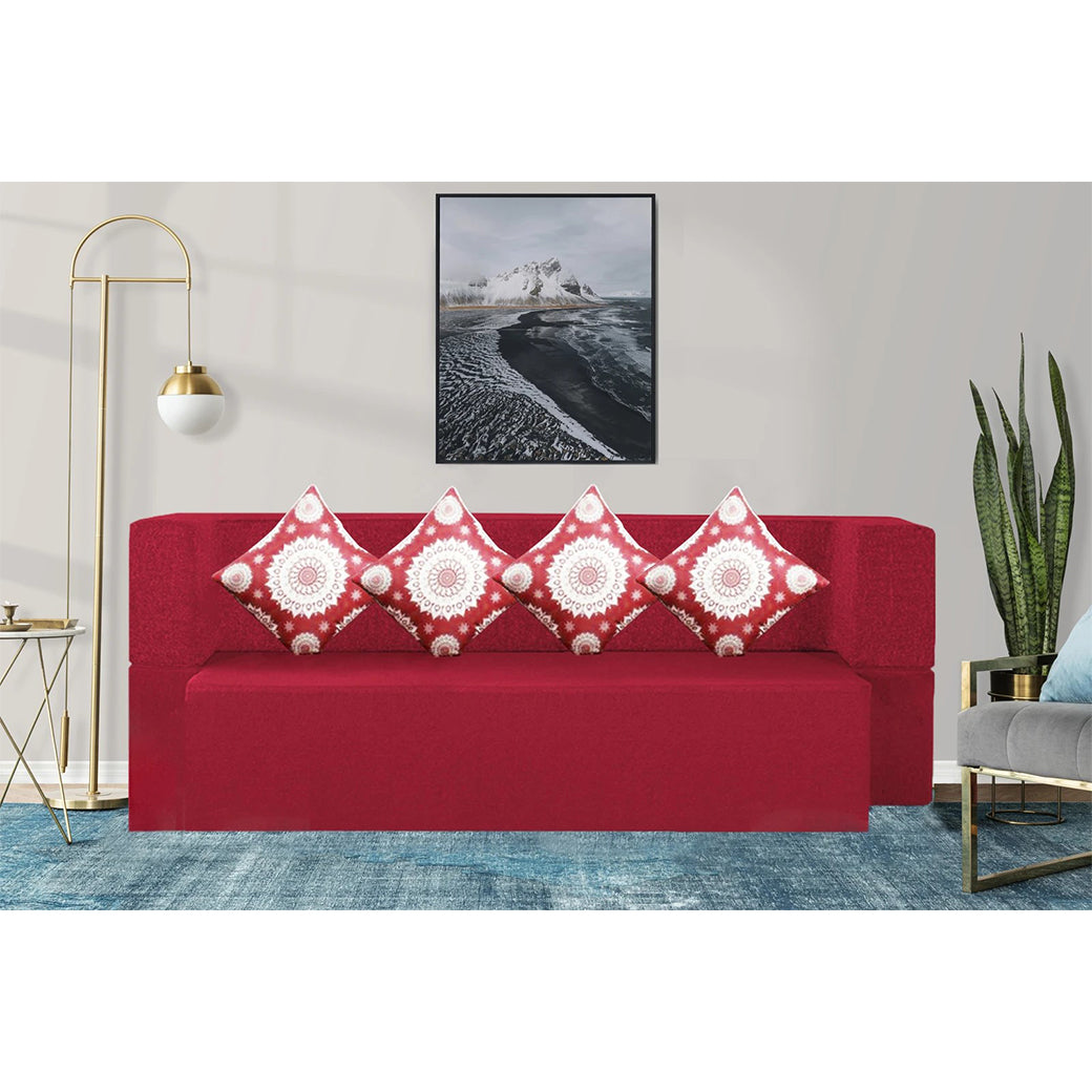 Little Smile luxurious Sofa Cum Bed – Jute Fabric with Washable Cover