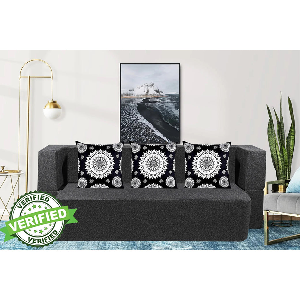 Little Smile luxurious Sofa Cum Bed – Jute Fabric with Washable Cover
