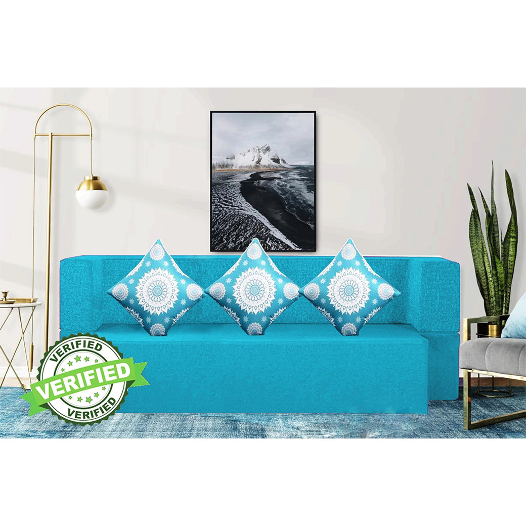 Little Smile luxurious Sofa Cum Bed – Jute Fabric with Washable Cover