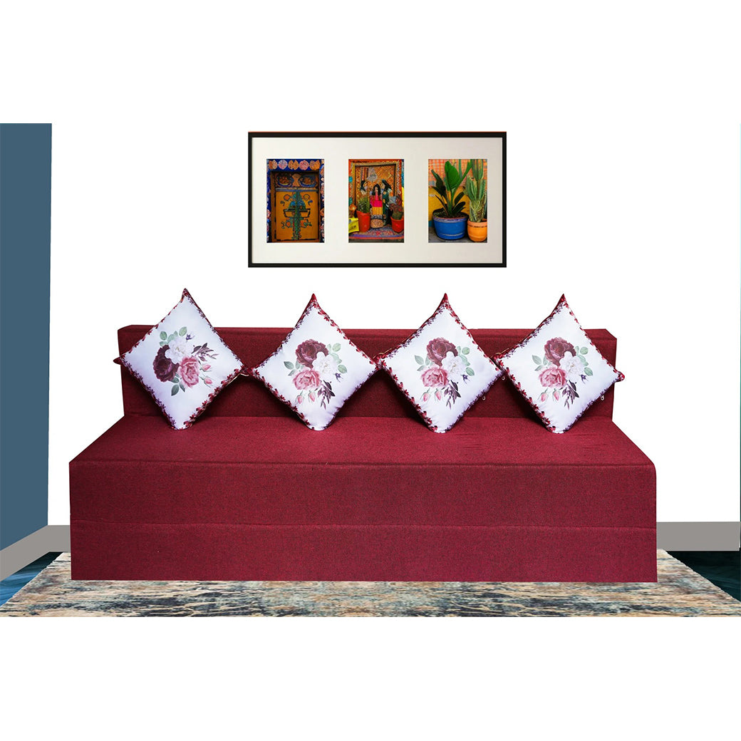 Little Smile luxurious Sofa Cum Bed – Jute Fabric with Washable Cover