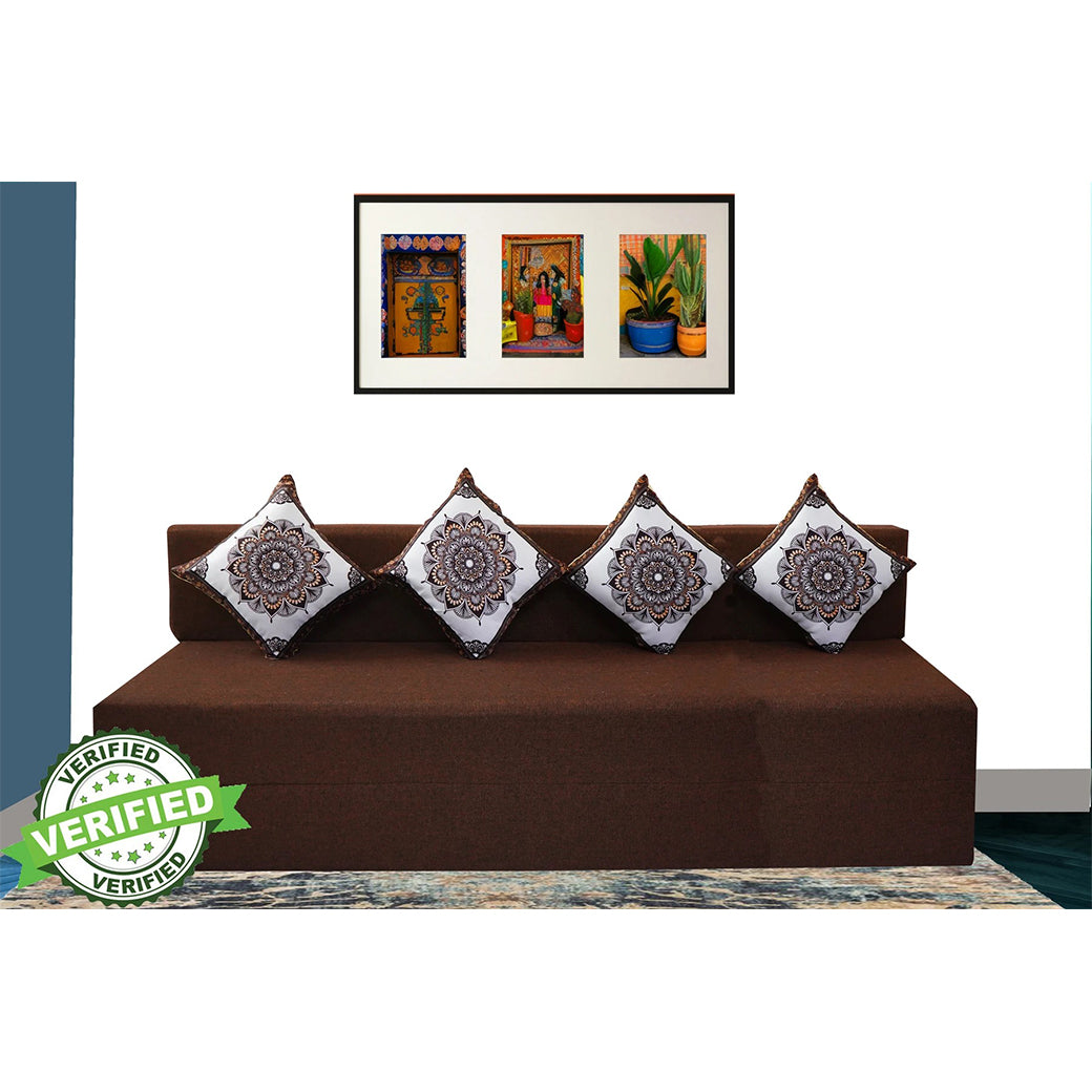Little Smile luxurious Sofa Cum Bed – Jute Fabric with Washable Cover