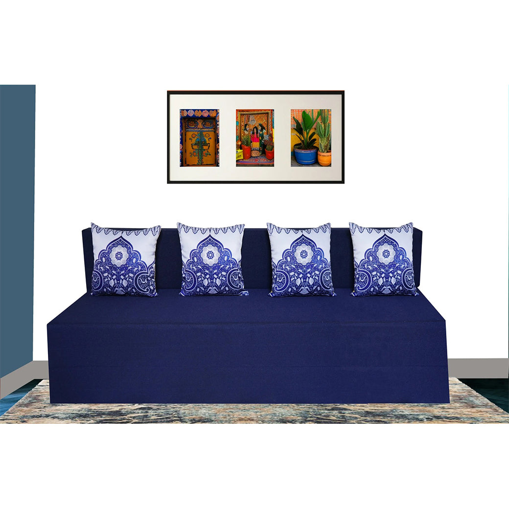Little Smile luxurious Sofa Cum Bed – Jute Fabric with Washable Cover