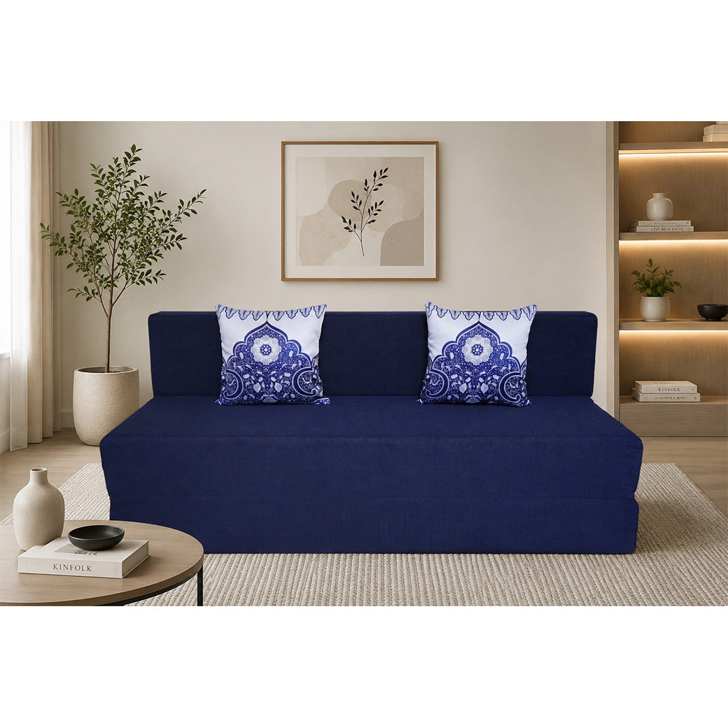 Little Smile luxurious Sofa Cum Bed – Jute Fabric with Washable Cover