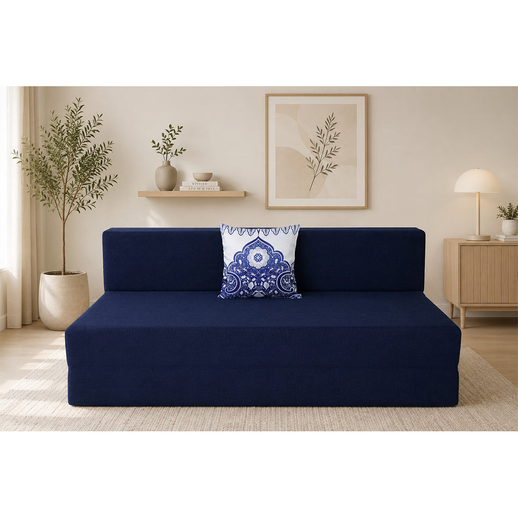 Little Smile luxurious Sofa Cum Bed – Jute Fabric with Washable Cover