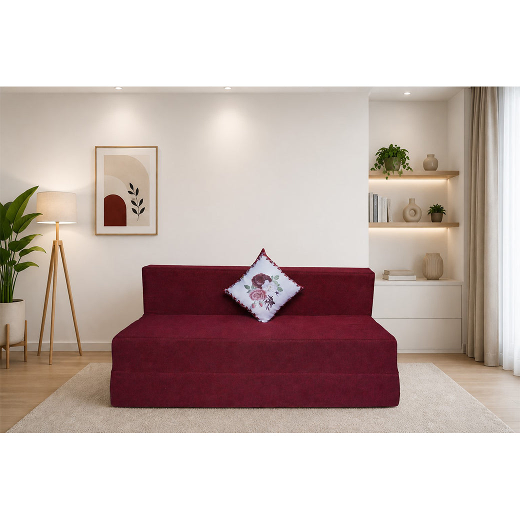 Little Smile luxurious Sofa Cum Bed – Jute Fabric with Washable Cover