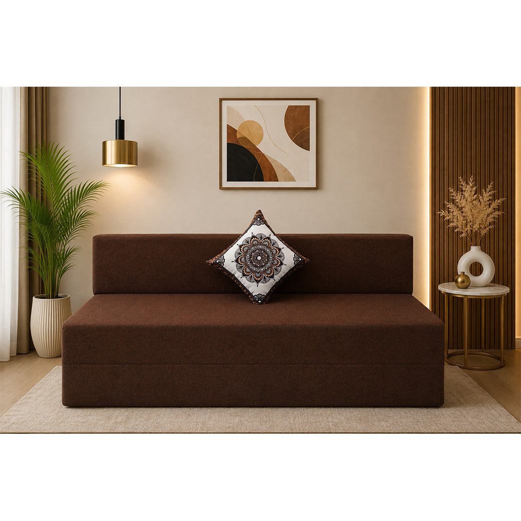 Little Smile luxurious Sofa Cum Bed – Jute Fabric with Washable Cover