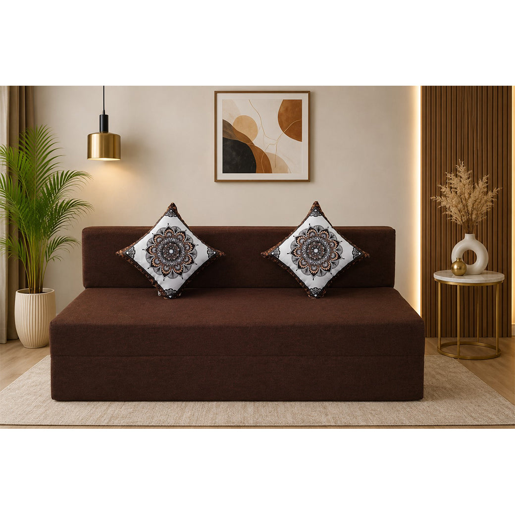 Little Smile luxurious Sofa Cum Bed – Jute Fabric with Washable Cover